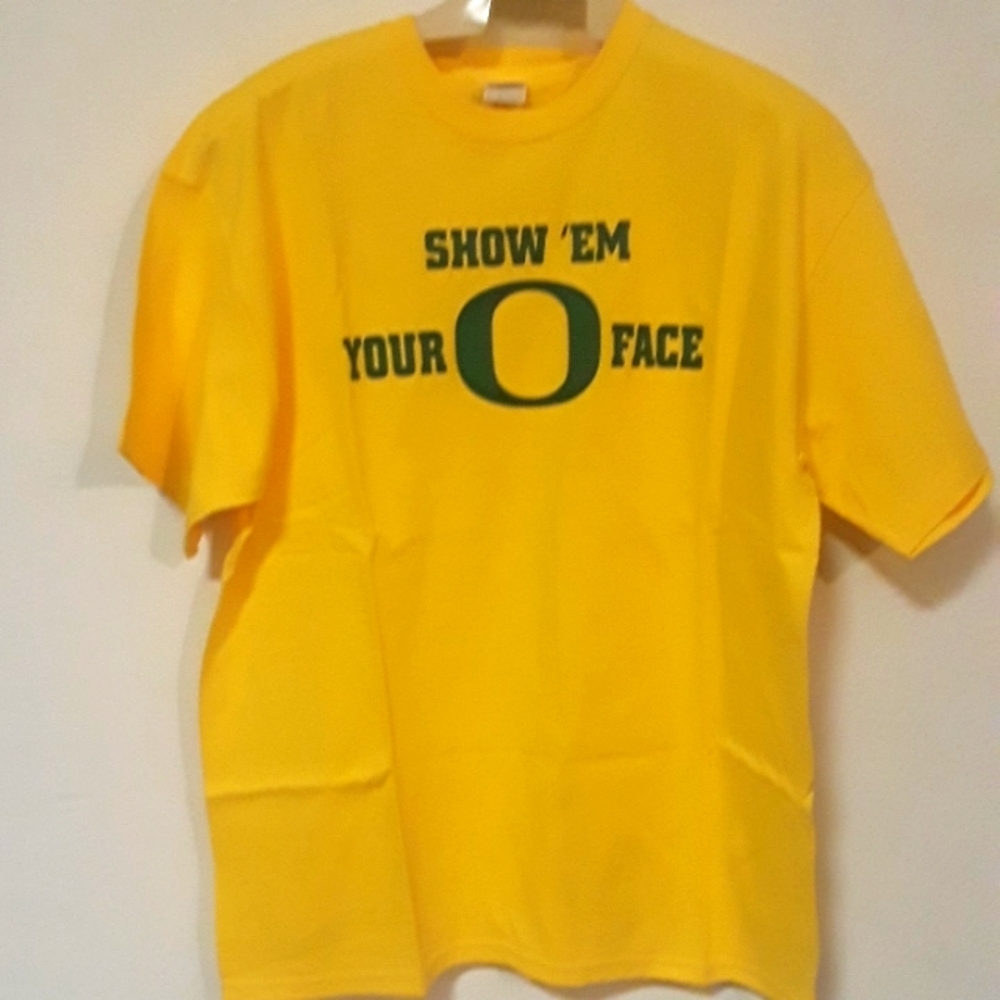 NEW NCAA University of Oregon  SHOW 'EM YOUR O FACE SZ. XL T SHIRT